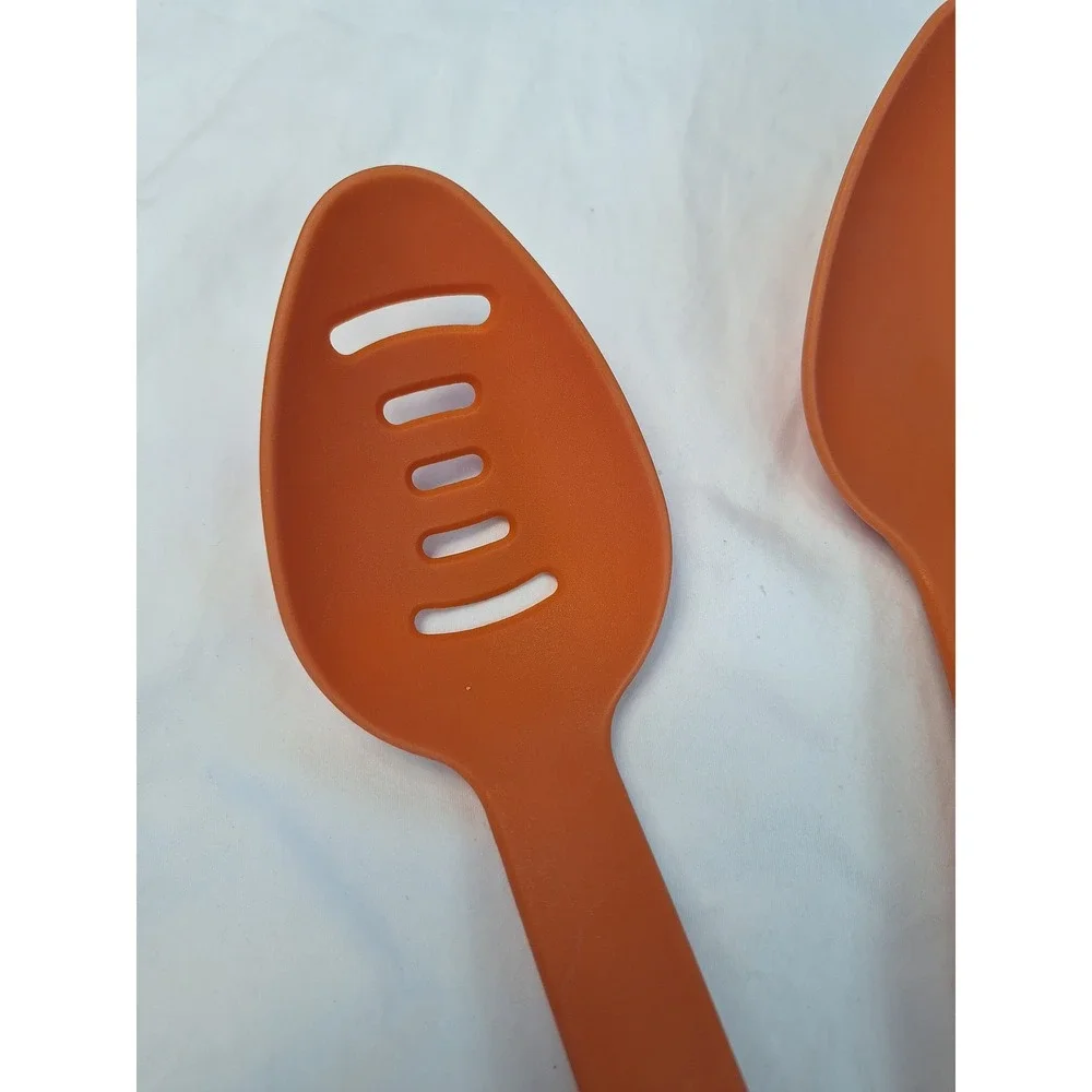 Rachael Ray 3 Piece Nylon Kitchen Tool Set Orange Slotted Turner & Spoons